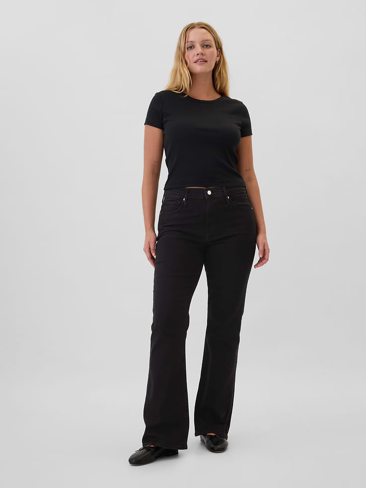 Image 5 of 7, Mid Rise Baby Boot Jeans