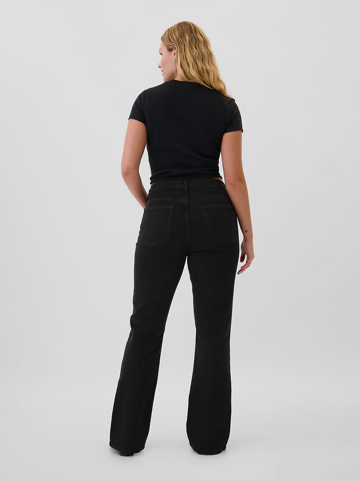 Image 6 of 7, Mid Rise Baby Boot Jeans