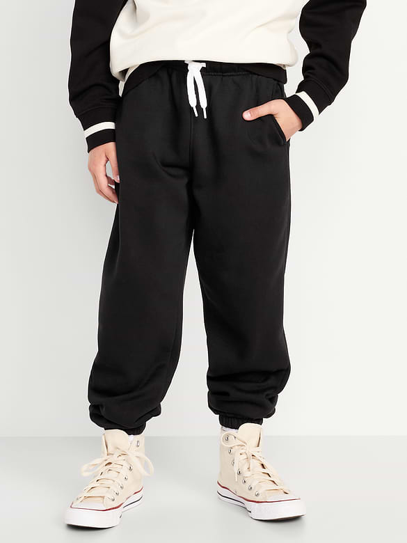 Pantalon de jogging coupe généreuse en coton ouaté pour garçon