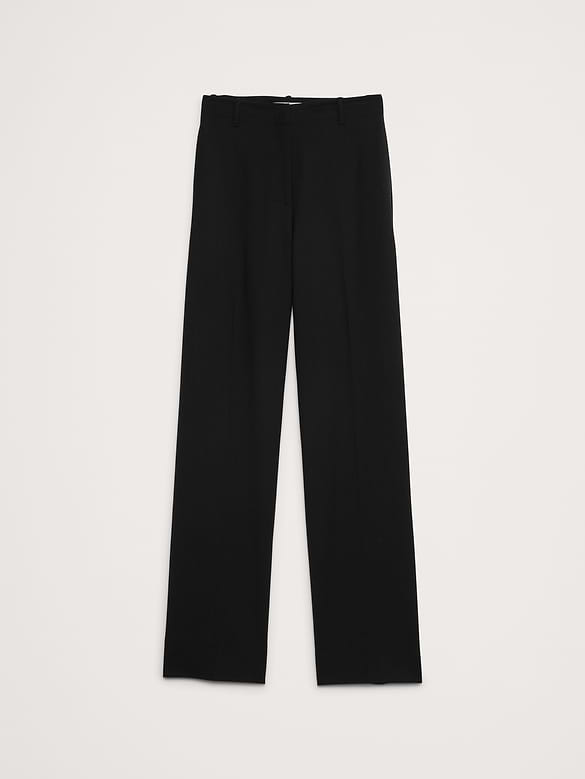 Ultra High-Rise Modern Straight Italian Lightweight Wool Pant