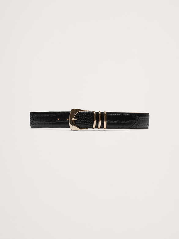 Fiori Embossed Leather Belt