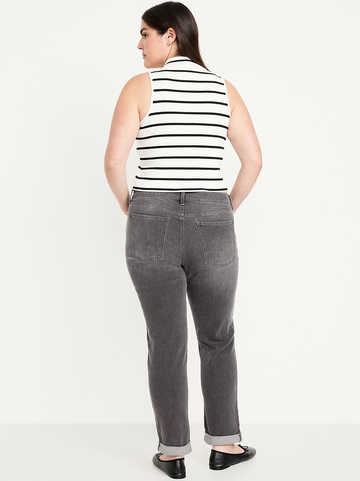 Image number 6 showing, Mid-Rise Wow Boyfriend Straight Jeans