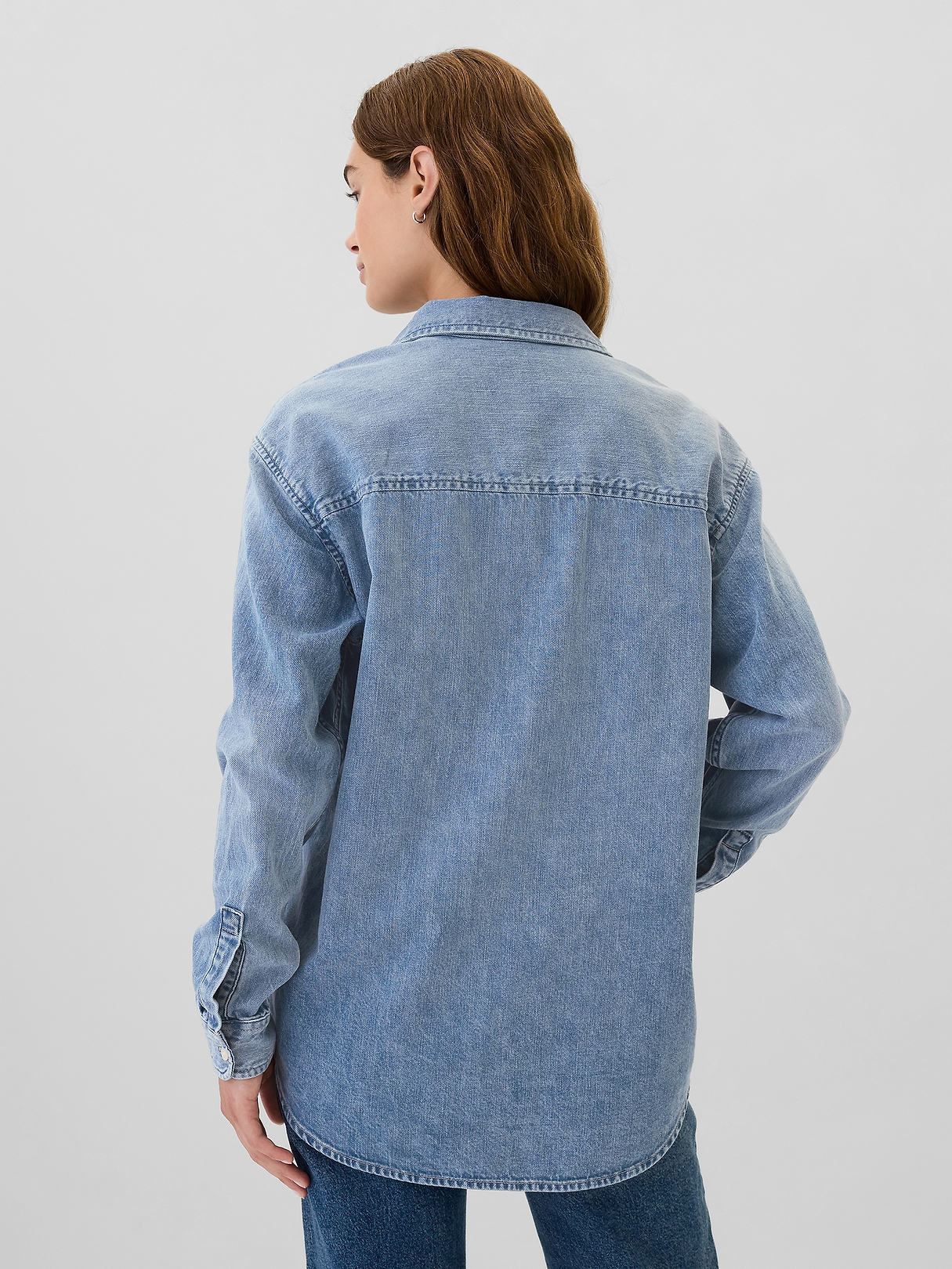 【一点物】Big denim shirt 折形　オーバーサイズ Denim Big Shirt | Gap Factory
