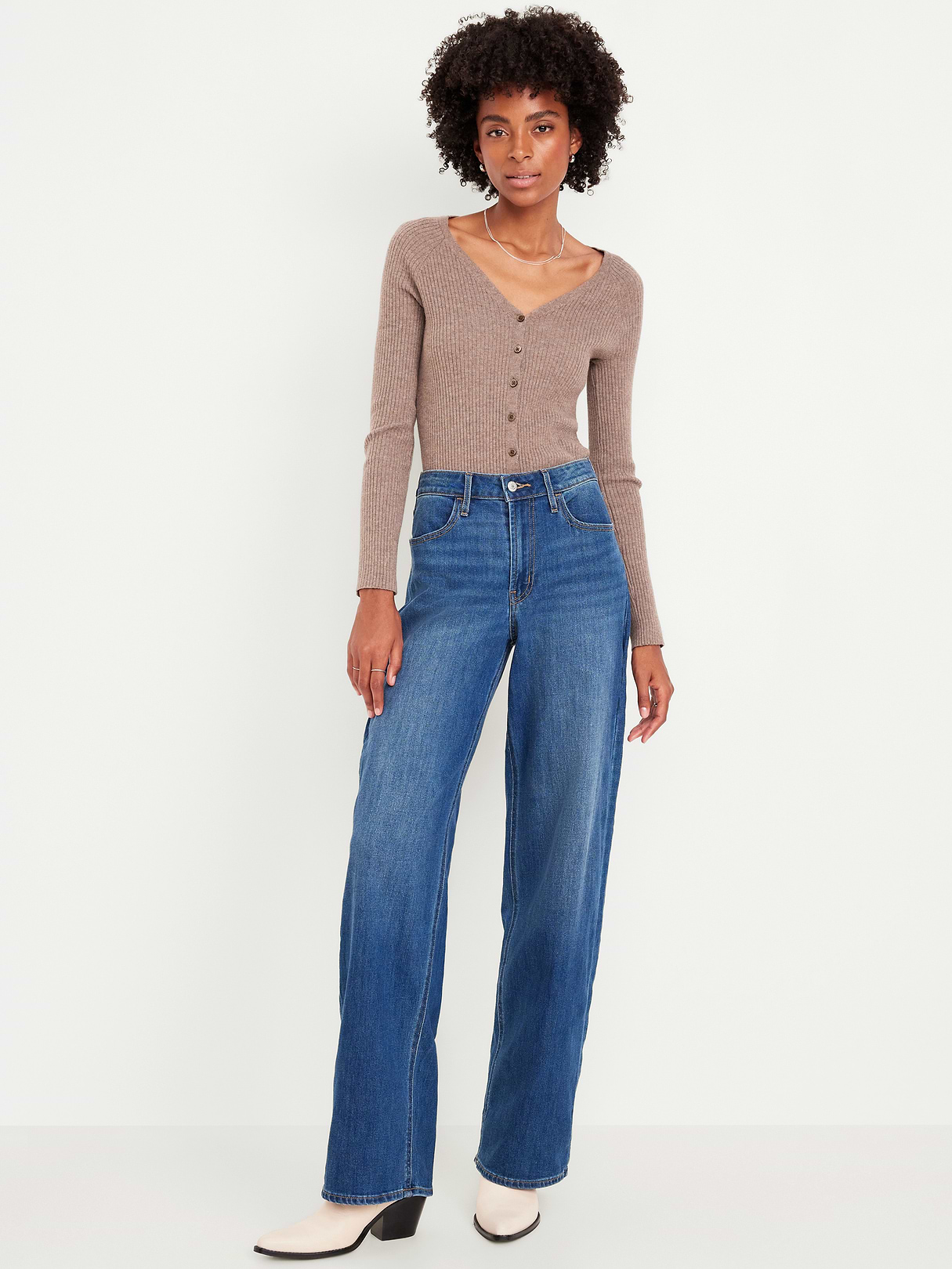 High-Waisted Wow Wide-Leg Jeans - Medium Wash by Old Navy