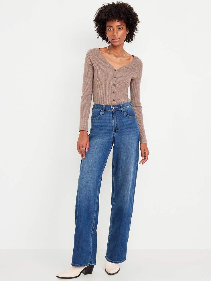 Image number 1 showing, High-Waisted Wow Wide-Leg Jeans