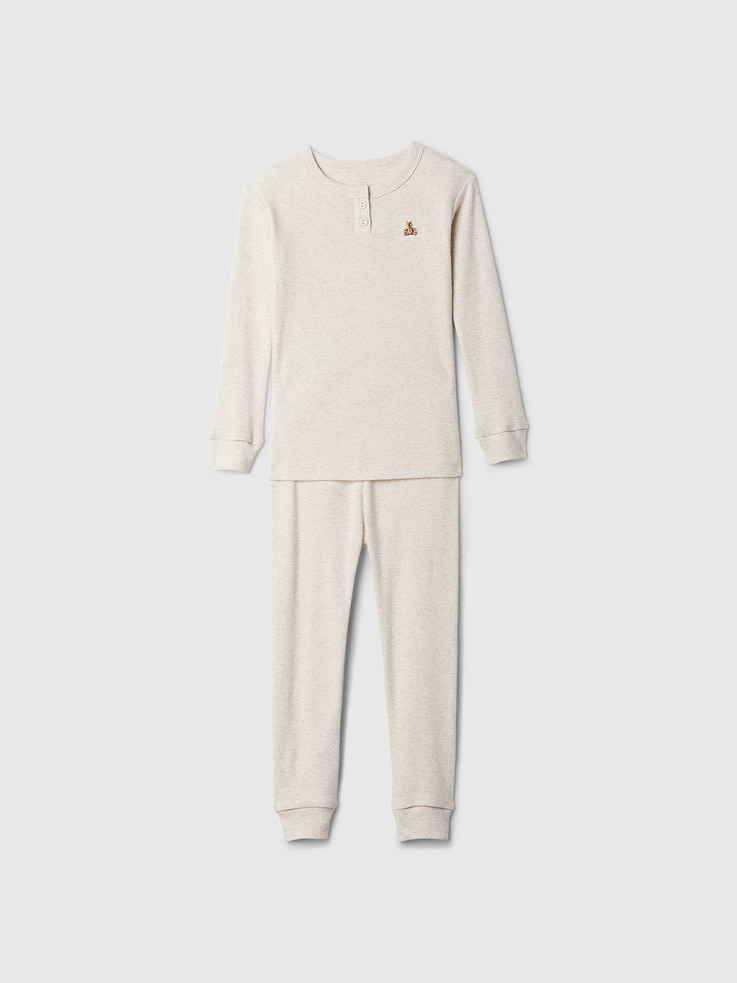 Image number 1 showing, Baby & Toddler Organic Brushed Cotton Henley PJ Set