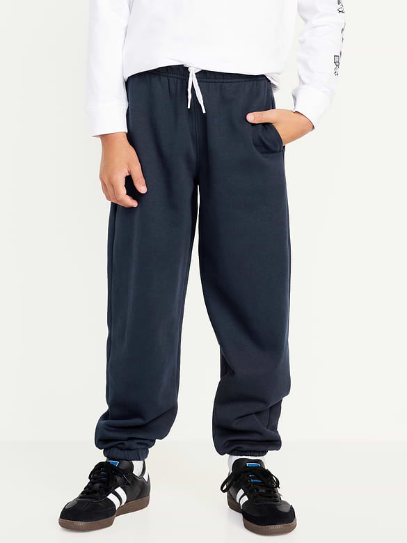 Pantalon de jogging coupe généreuse en coton ouaté pour garçon