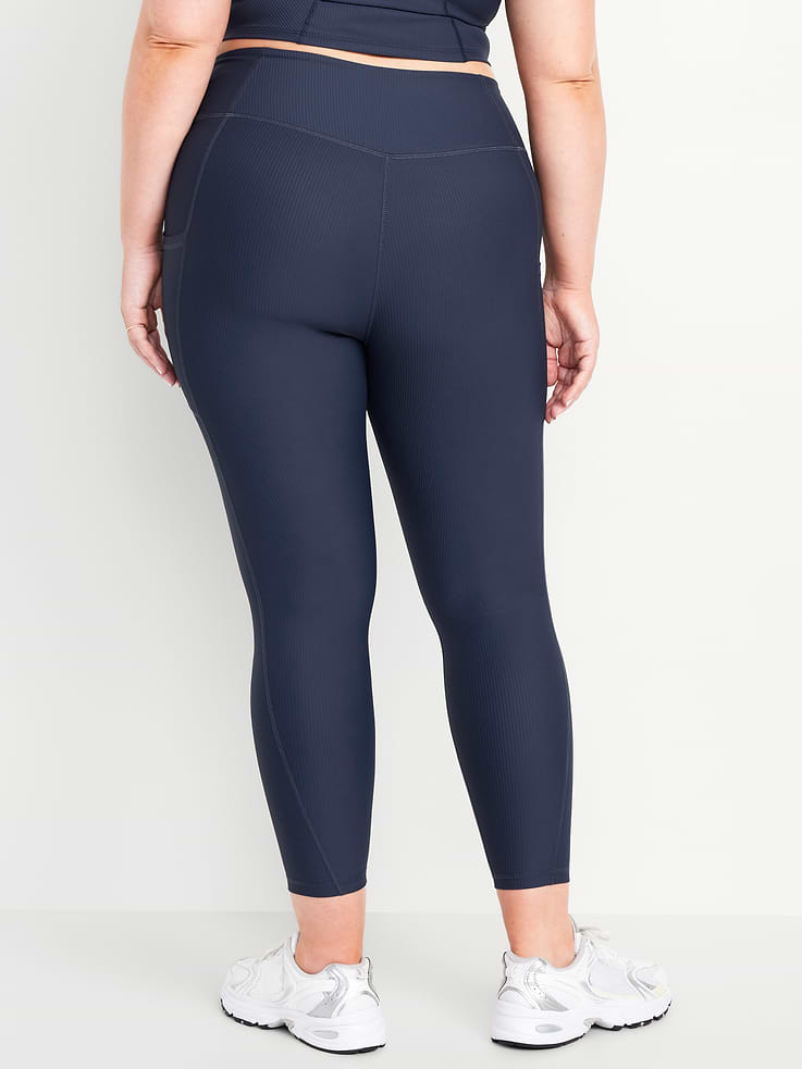 Image number 8 showing, High-Waisted PowerSoft Ribbed Pocket Leggings