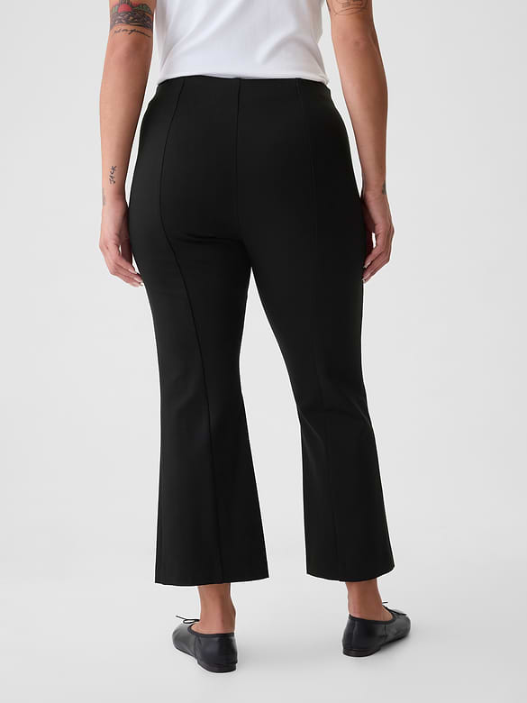High Rise Double Knit Crop Kick Pants