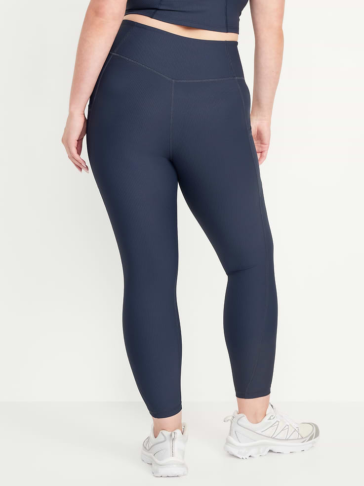 Image number 6 showing, High-Waisted PowerSoft Ribbed Pocket Leggings