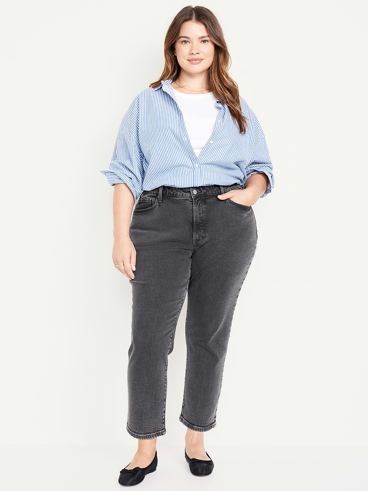 Image 7 of 10, Curvy High-Waisted OG Straight Ankle Jeans