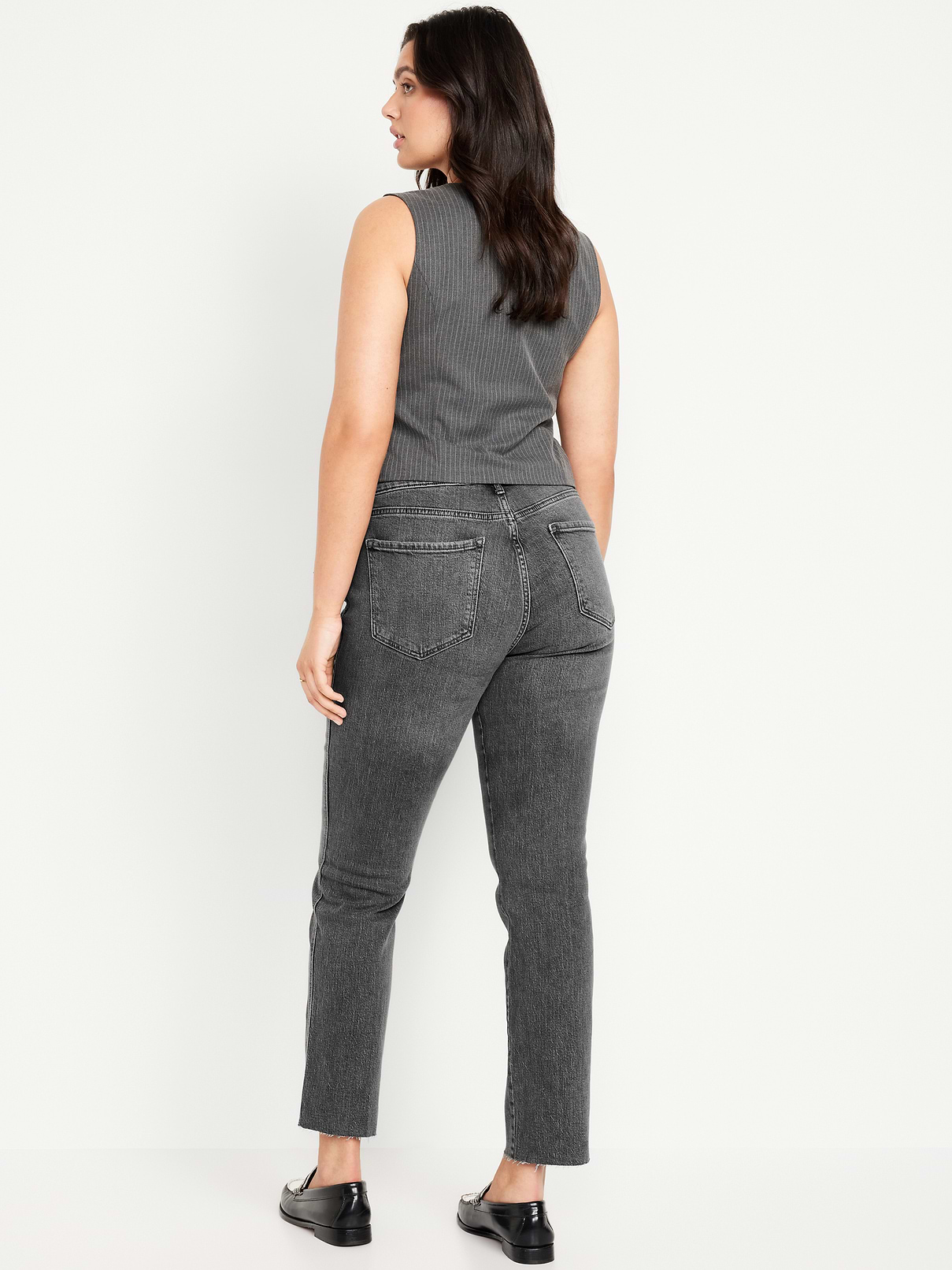 L'image numéro 6 présente Jean étroit vintage à taille haute