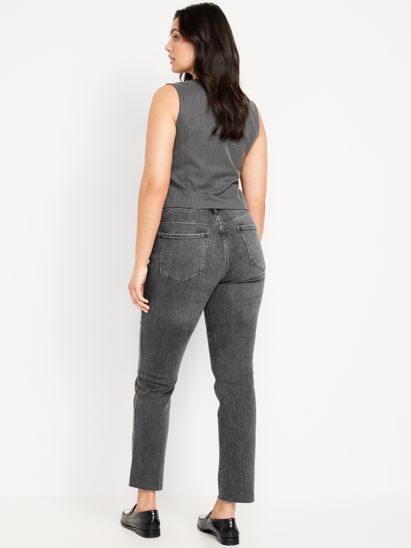 L'image numéro 6 présente Jean étroit vintage à taille haute