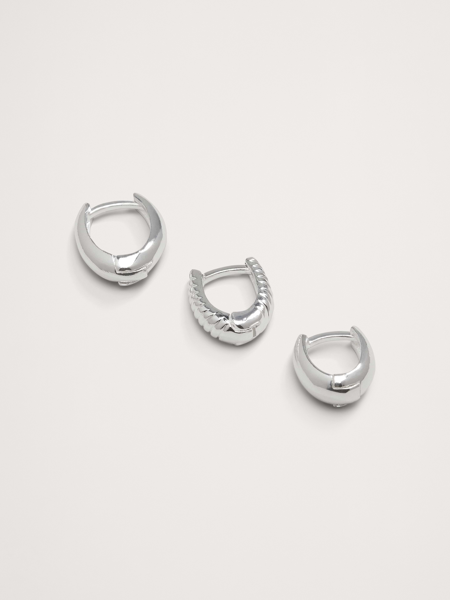 Image number 3 showing, Ravena Oval Huggie Hoop Earrings Set Of 3 by Aureus + Argent