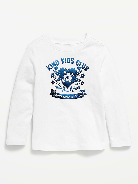T-shirt à imprimé à manches longues pour toute-petite fille