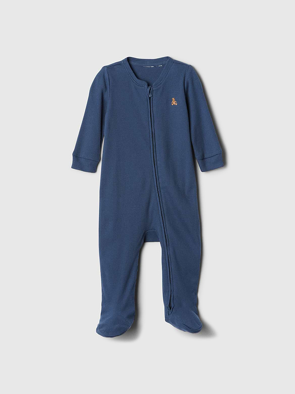 Baby Ribbed Two-Way Zip One-Piece
