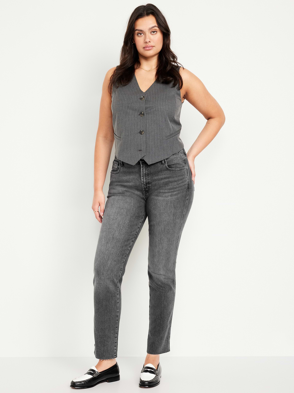 L'image numéro 5 présente Jean étroit vintage à taille haute