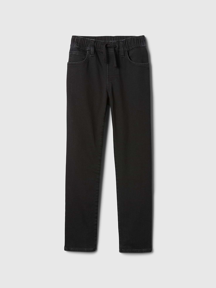 Image 1 of 3, This style is made with 21% recycled contents. Using recycled materials helps to conserve resources and reduce waste., Our Washwell program uses at least 20% less water as compared with conventional wash methods. We’ve saved over a billion liters of water through Washwell since 2016., Soft, low-stretch denim., Black wash., Drawcord ties at elasticized waistband, faux fly., Classic five-pocket styling., This product was made in a factory that invests in gender equity and women’s empowerment through RISE. Learn more at, Product #519547
