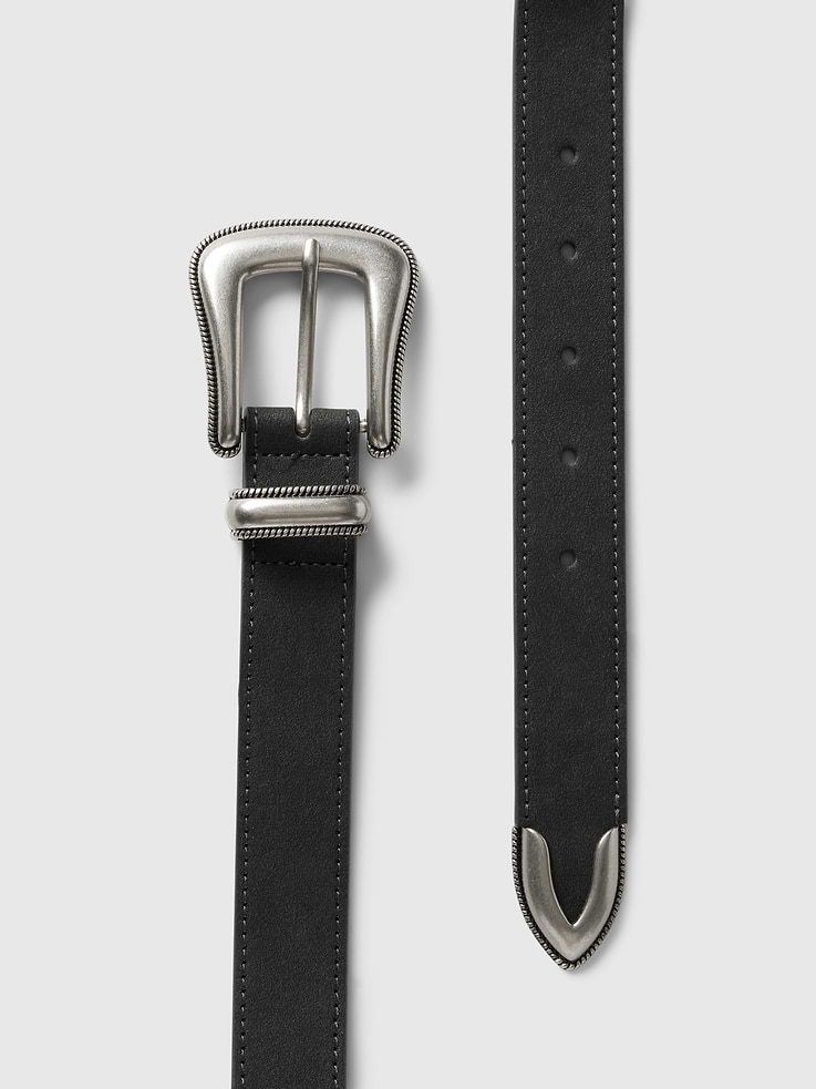 Image 3 of 3, Vegan-Leather Western Belt
