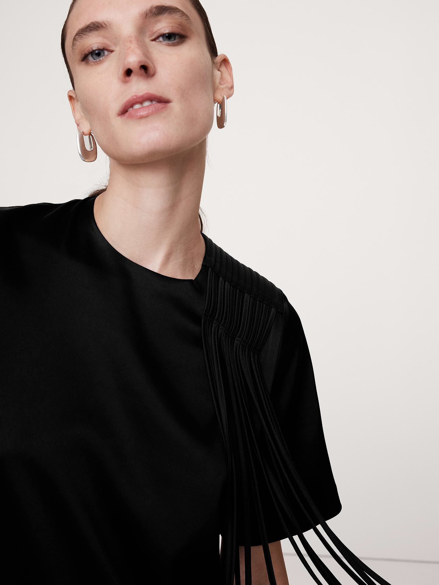 Image number 4 showing, Satin Fringe Shift Dress