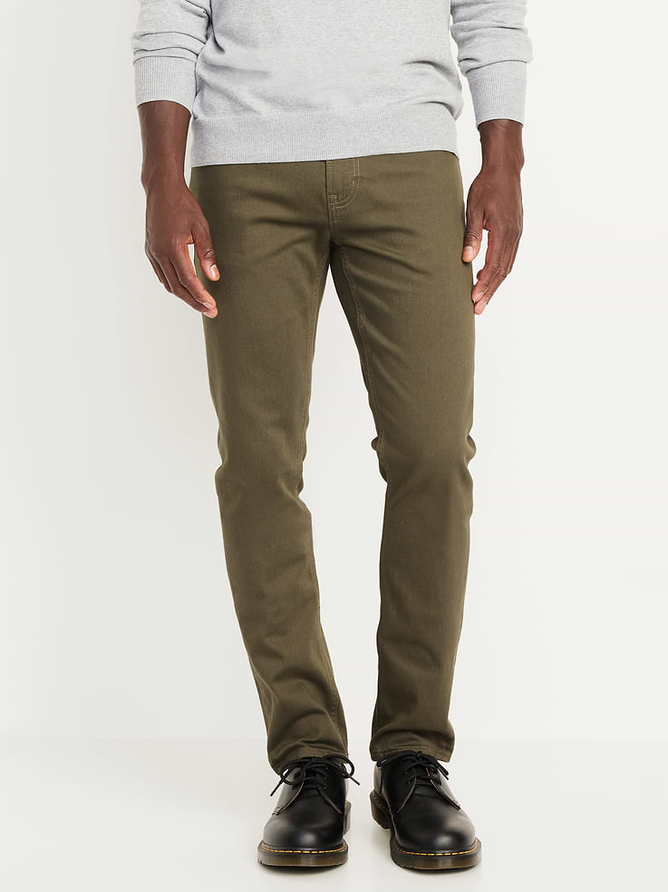 Image 1 of 4, Slim through the hip and thigh, in a soft-washed fabric with a hint of stretch., button front, zip fly, front scoop pockets and coin pocket, back patch pockets, Product #506443