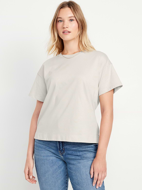 T-shirt ras du cou rétro pour femme