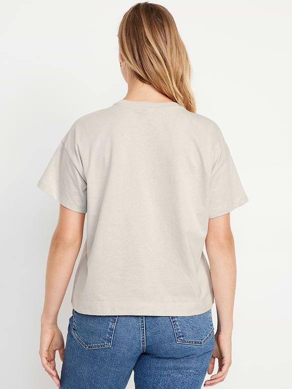 T-shirt ras du cou rétro pour femme