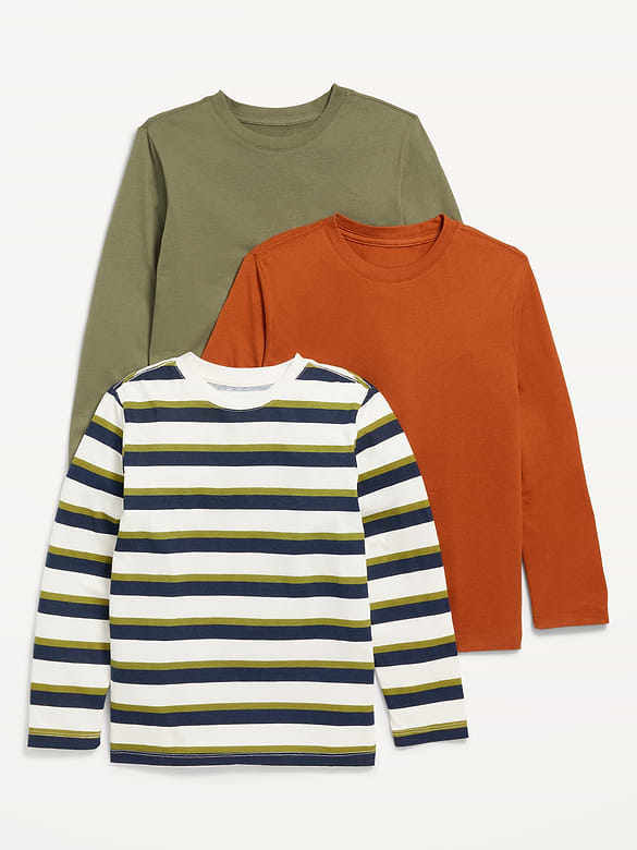 T-shirt ultra-doux à manches longues pour garçon (paquet de 3)