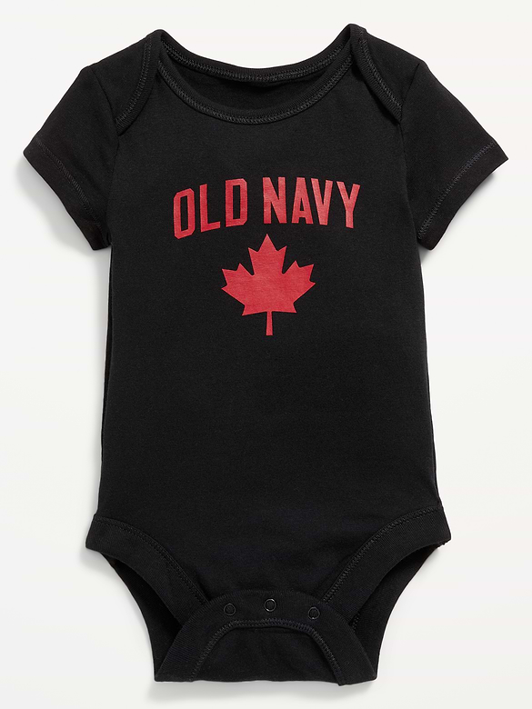 Cache-couche à manches courtes et à logo Canada imprimé unisexe pour Bébé