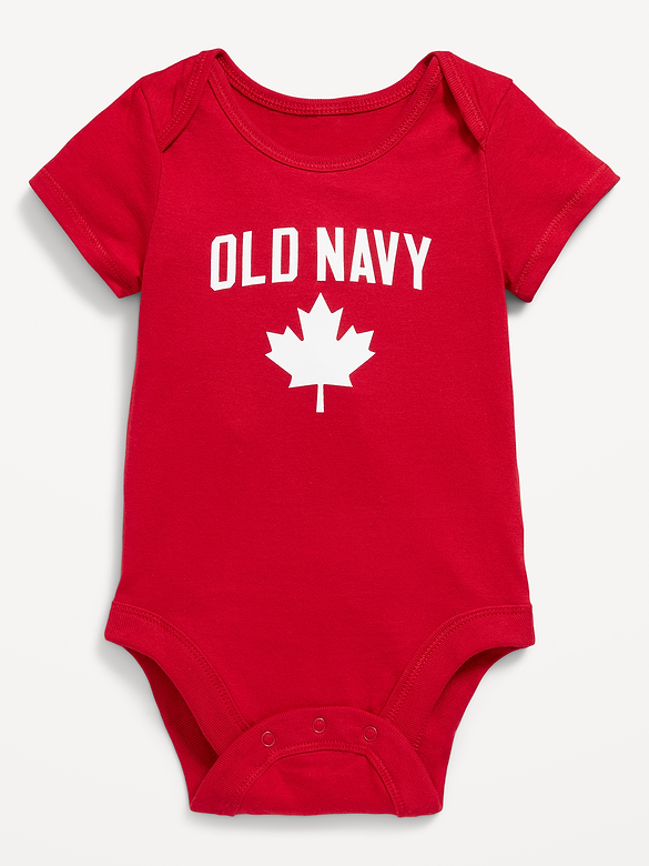Cache-couche à manches courtes et à logo Canada imprimé unisexe pour Bébé