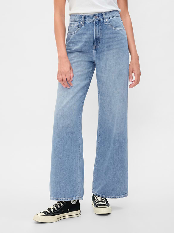 High Rise SuperSoft Wide-Leg Jeans