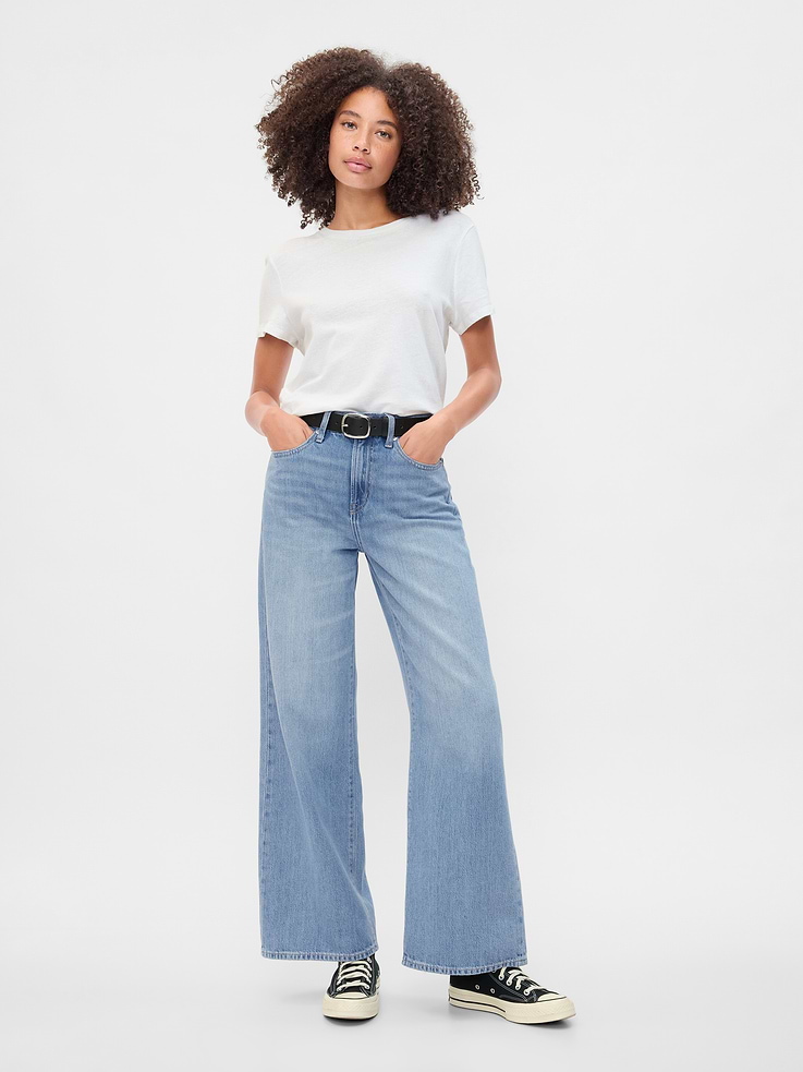 Image number 1 showing, High Rise SuperSoft Wide-Leg Jeans