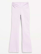 Image number 4 showing, High-Waisted PowerChill Side-Ruched Flared Leggings for Girls