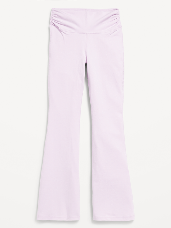 High-Waisted PowerChill Side-Ruched Flared Leggings for Girls