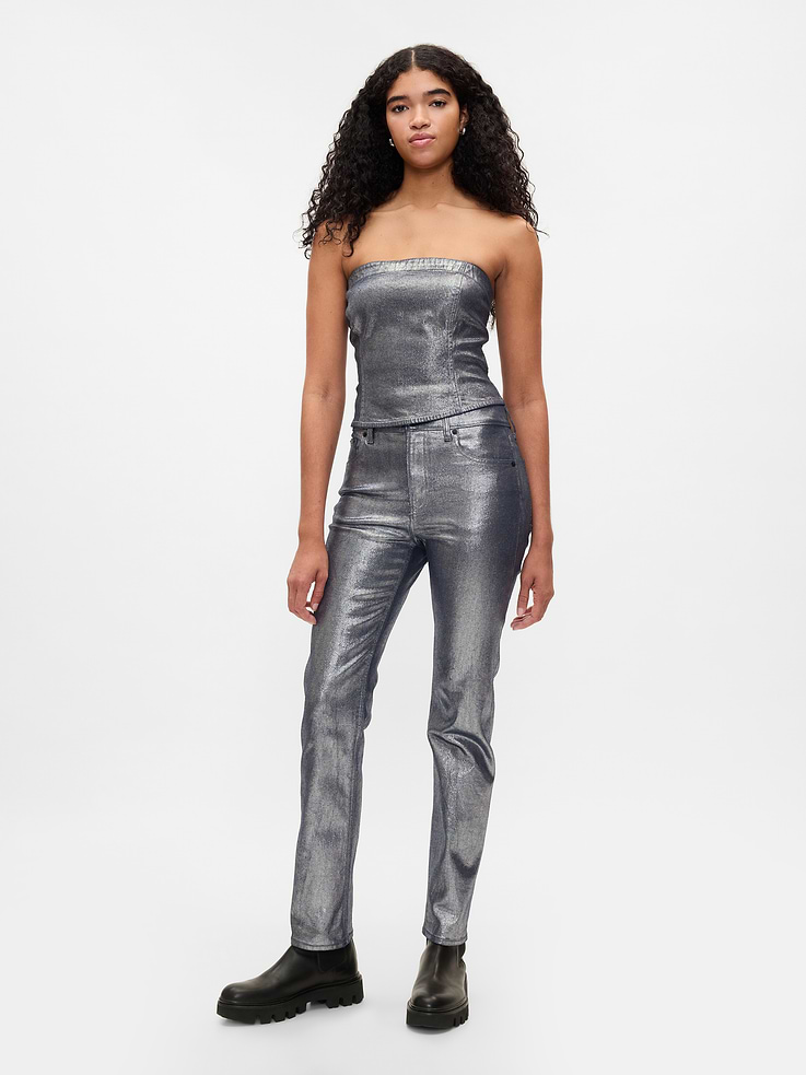 Image 3 of 5, Strapless Foil Corset Top