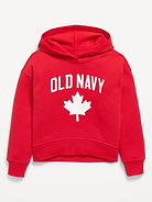 L'image numéro 1 présente Chandail à capuchon vintage surdimensionné à logo Canada imprimé pour Fille