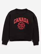 L'image numéro 1 présente Chandail en coton ouaté vintage surdimensionné à logo Canada imprimé pour Fille