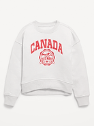 L'image numéro 1 présente Chandail en coton ouaté vintage surdimensionné à logo Canada imprimé pour Fille