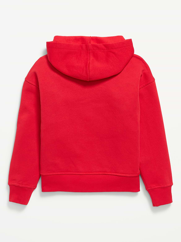 Vintage Oversized Canada Logo-Graphic Hoodie for Girls