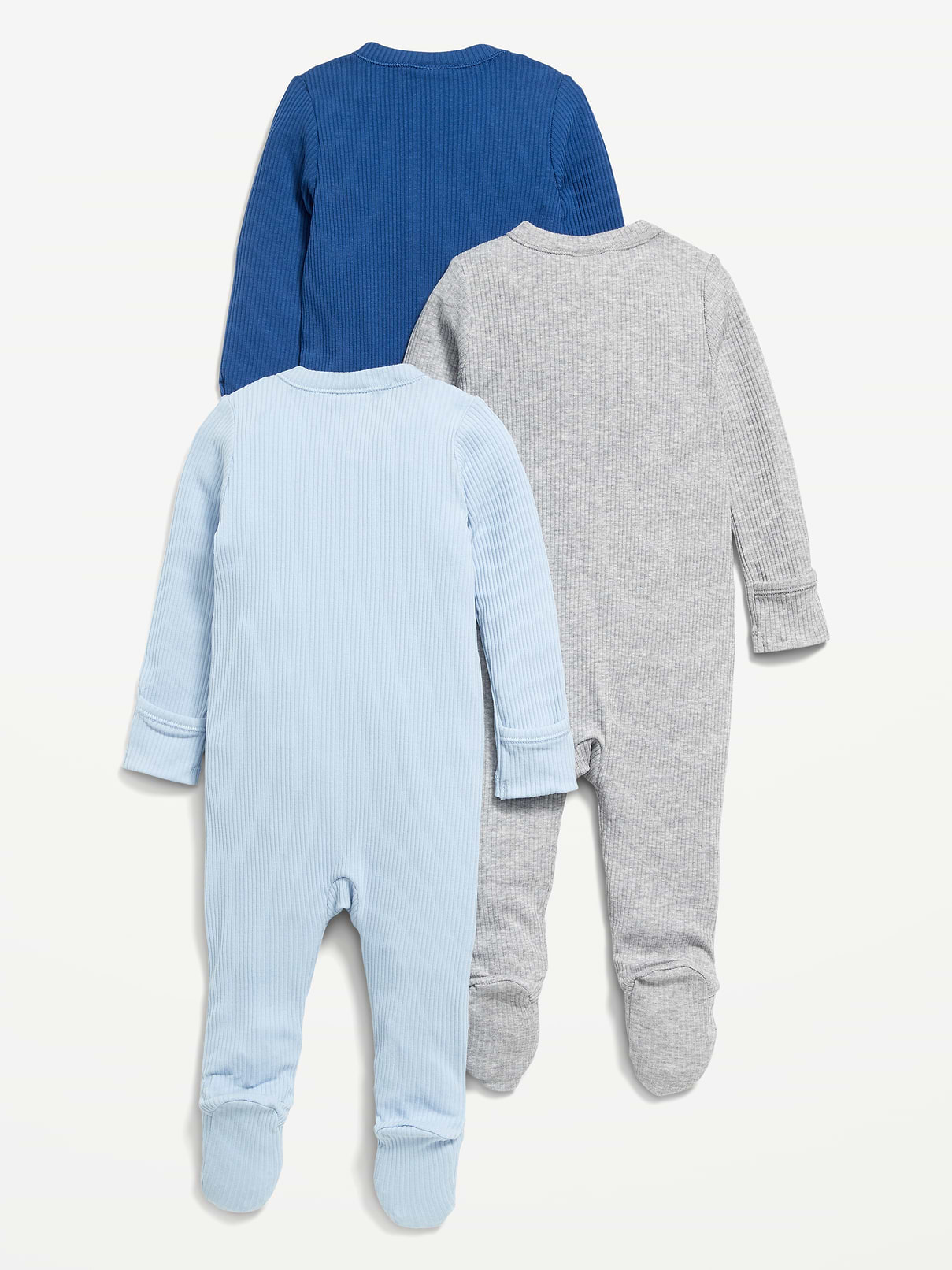 Image number 2 showing, 2-Way-Zip Sleep & Play Footed One-Piece 3-Pack for Baby