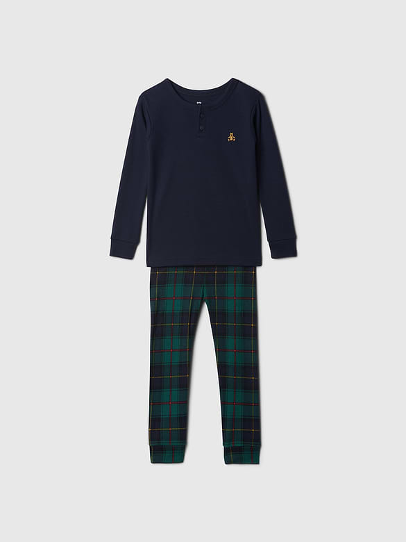 Pyjama henley en coton biologique brossé pour Bébé et Tout-petit