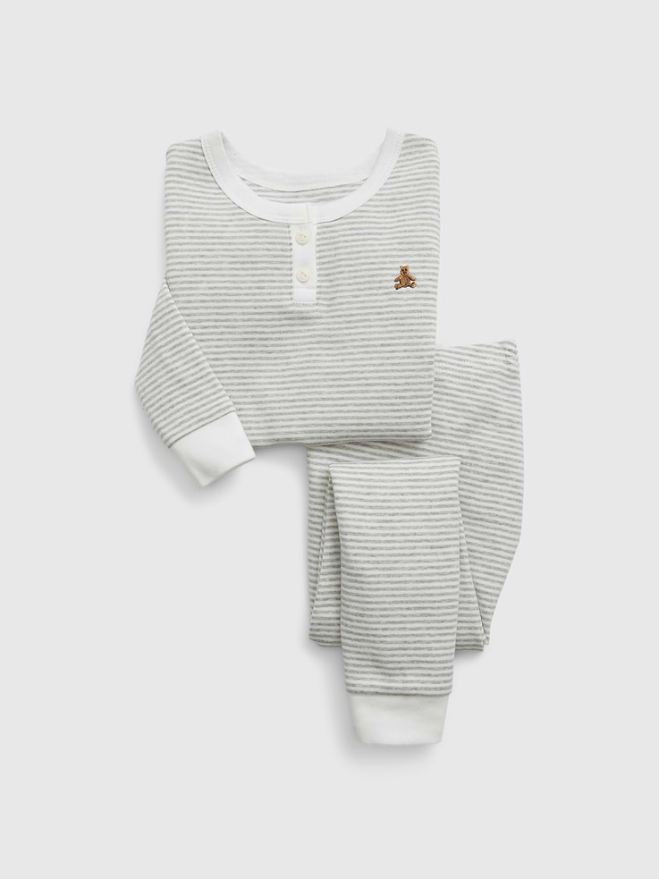 Image number 1 showing, Baby & Toddler Organic Cotton Henley PJ Set
