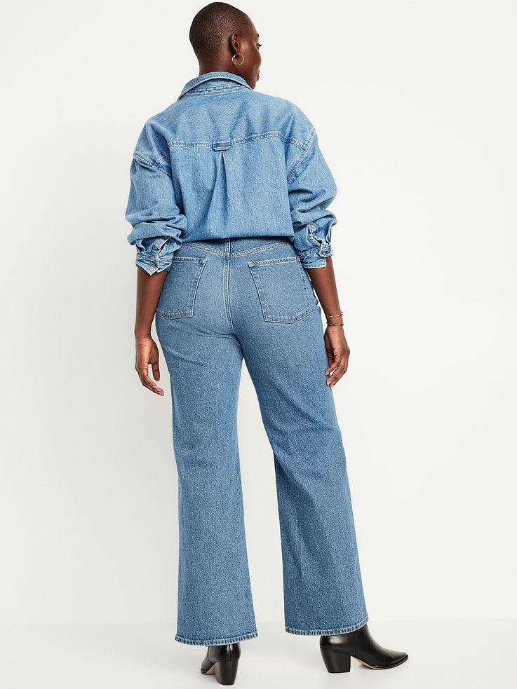 Image number 6 showing, Curvy Extra High-Waisted Wide-Leg Jeans
