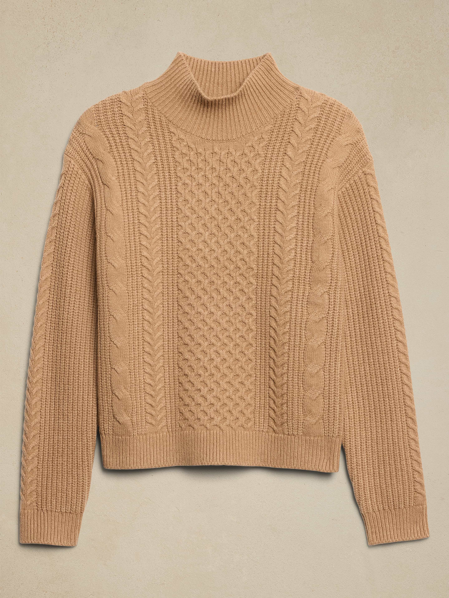 Image 4 of 4, Cable Turtleneck Sweater