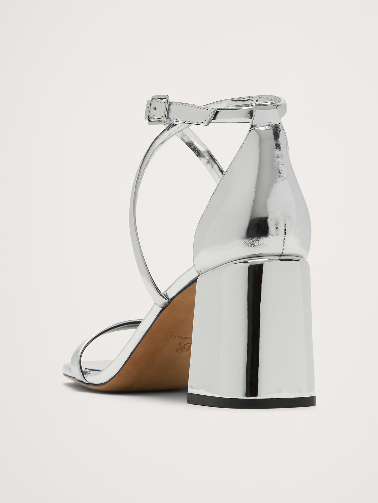 Image number 4 showing, Italian Metallic-Leather Block-Heel Sandal