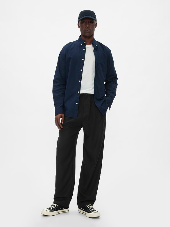 Recycled Soft Baggy Pleated Dress Pants