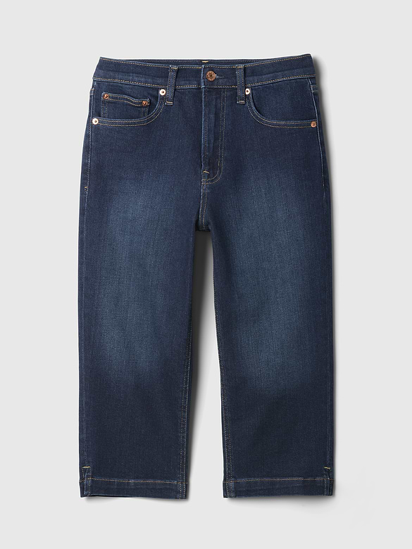 High Rise Cropped Capri Jeans