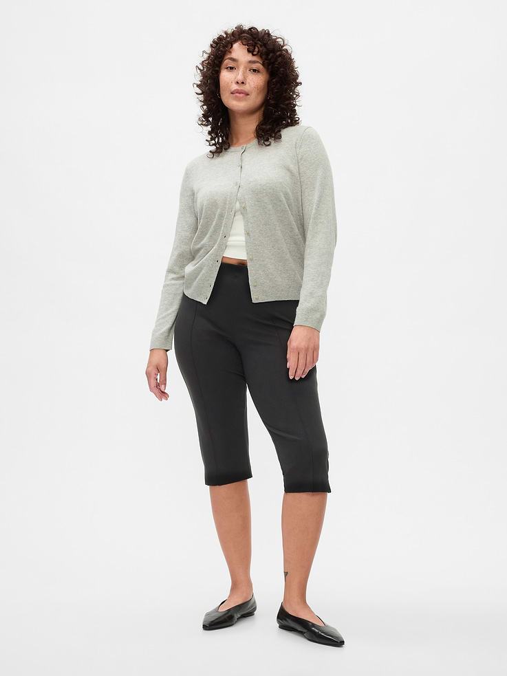 Image number 5 showing, High Rise Double Knit Capris