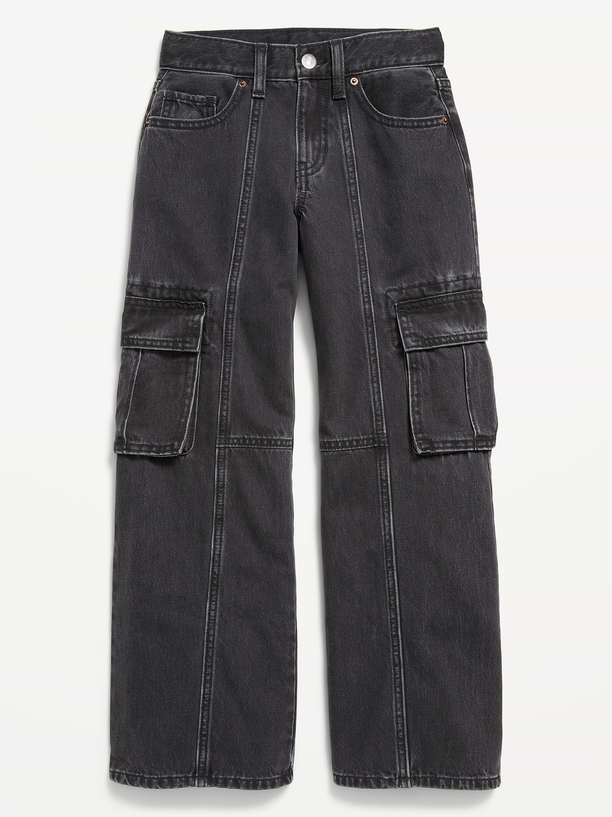 Image number 4 showing, High-Waisted Super Baggy Wide-Leg Cargo Jeans for Girls