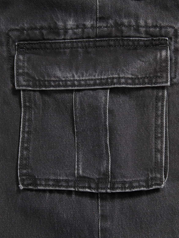 Jean cargo coupe très généreuse à jambe large à taille haute pour fille